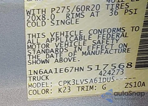 2017 Nissan Titan Sl from USA, damaged, VIN 1N6AA1E67HN517568